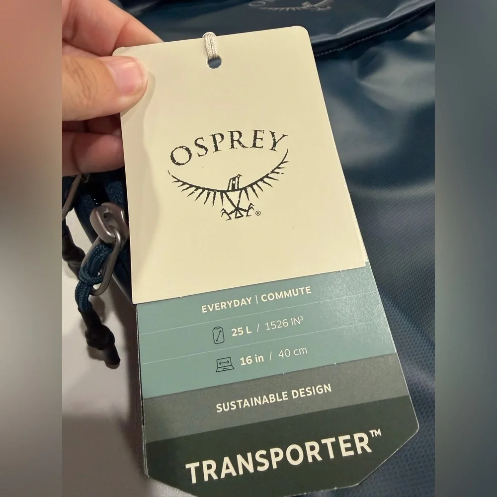 Osprey Transporter 25 L Panel Loader Backpack Blue NWT TPU Coated Waterproof